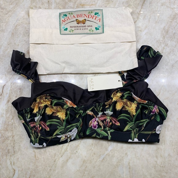 Agua by Agua Bendita Margot Floral Ruffle Bikini Top - Picture 7 of 11